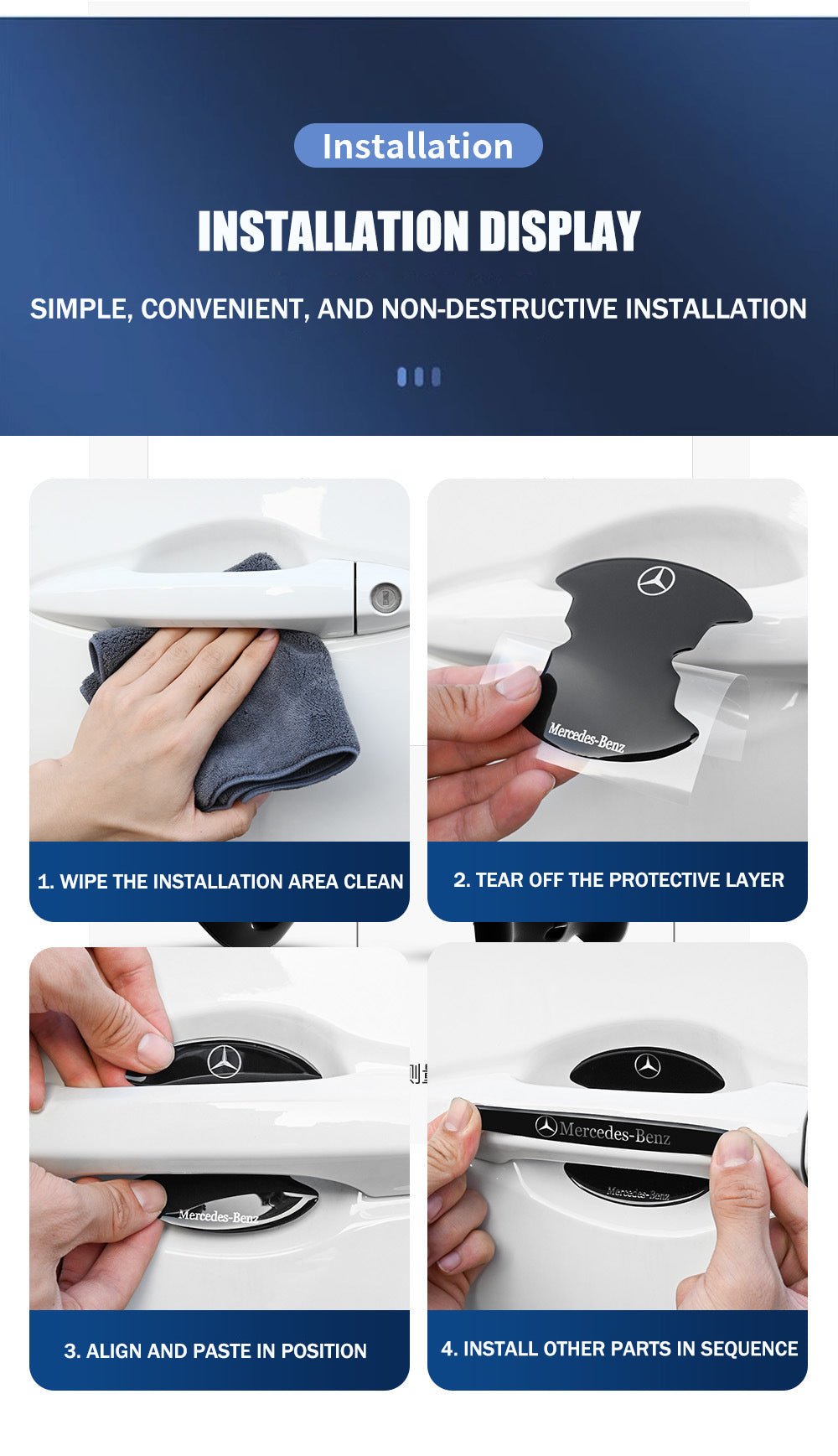 Car Door Bowl Protector Anti-collision Strip Anti-Scratch Sticker Decorative Products 8PCS