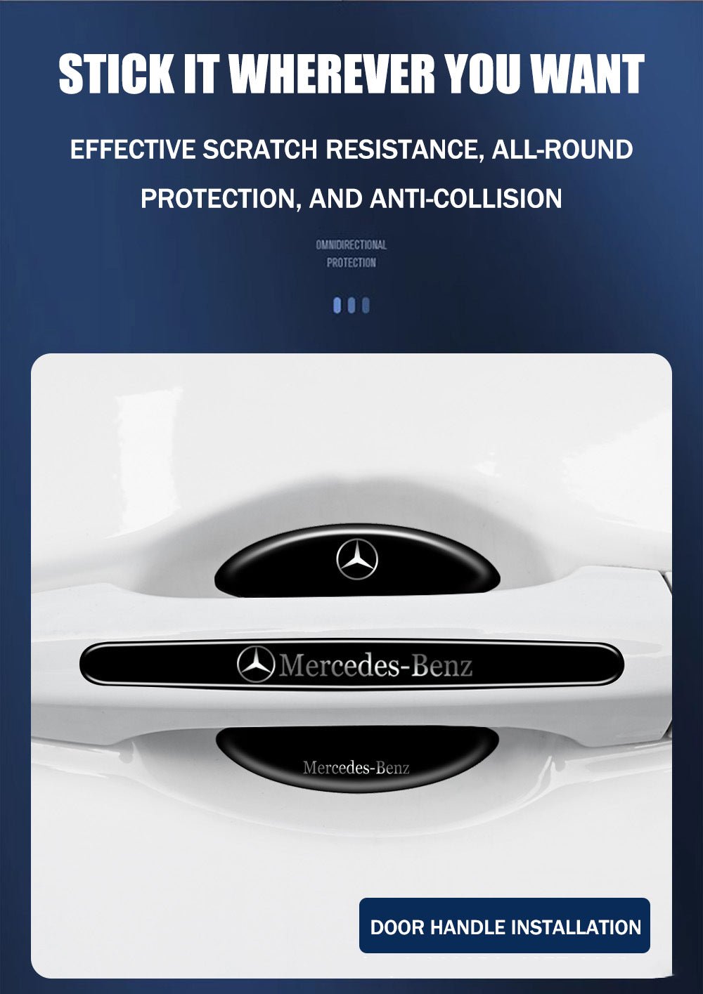 Car Door Bowl Protector Anti-collision Strip Anti-Scratch Sticker Decorative Products 8PCS