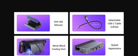 UGREEN Steam Deck Dock 9-in-1 USB C Docking Station with Foldable Stand. 4K@60Hz HDMI. Gigabit Ethernet. PD 100W. 10Gbps USB A&C 3.2. TF/SD Compatible with Steam Deck OLED. Rog Ally. Region Go etc.
