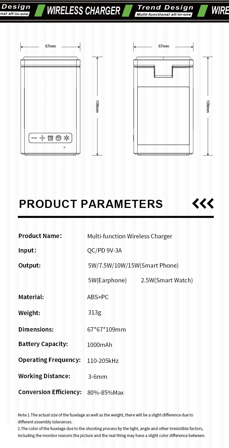6-in-1 Pixel Animation BT Speaker Alarm Clock Multifunctional Magnetic Phone Wireless Charger Stand
